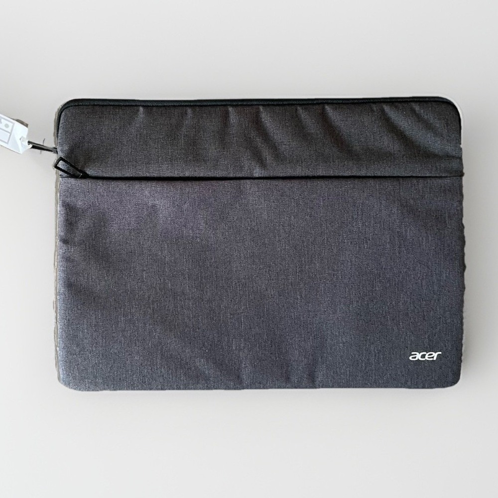 New ACER Padded PROTECTIVE LAPTOP SLEEVE CASE FOR 15.6" COMPUTER Front Zip Gray